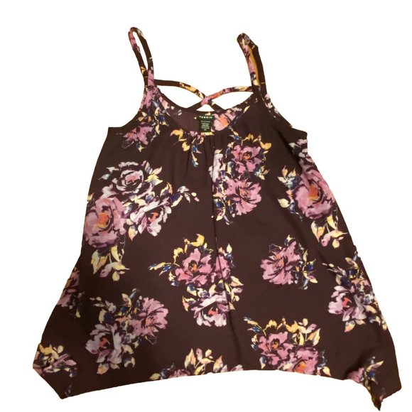 TORRID GEORGETTE SHARKBITE HEM SWING CAMI Size 00 - Picture 1 of 3